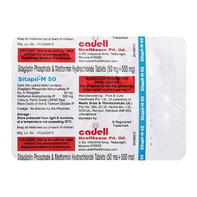 SITAPIL M 50 Tablet 10's - Diabetes-Ant