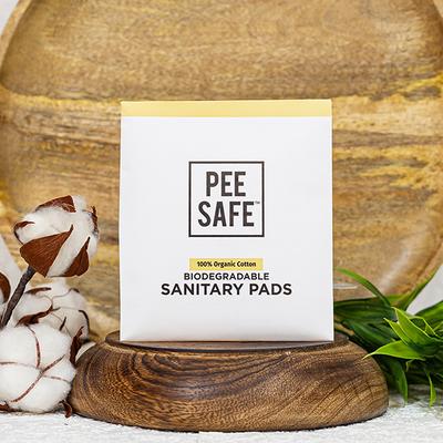 Pee Safe 100% Organic Cotton Biodegradable Sanitary Pads (Regular) 10's - Sanitary Napkins