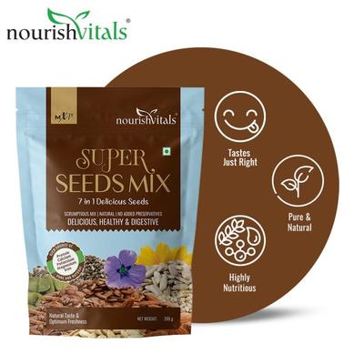 NourishVitals 7 in 1 Super Seeds Mix 200 gm - Nutritional Bars