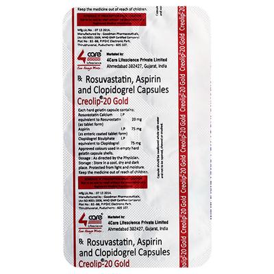 CREOLIP GOLD 20mg Capsule 10's - High Cholesterol-Dys