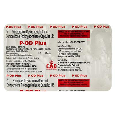 P OD Plus Capsule 10'S - Ulcer/Reflux/Flatulence-Aaa