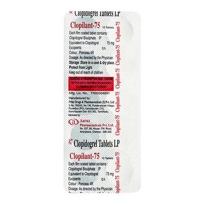 Clopilant 75Mg Tablet 10's - Blood Clot-Ant