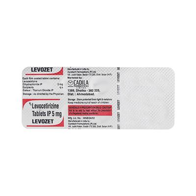 Levozet 5mg Tablet 10'S - Allergies-Ant