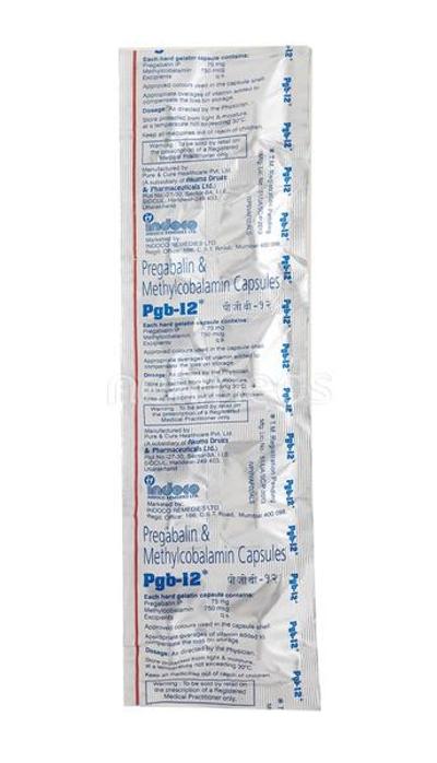 PGB 12 Capsule 10'S - Nootropics And Neurotrophics