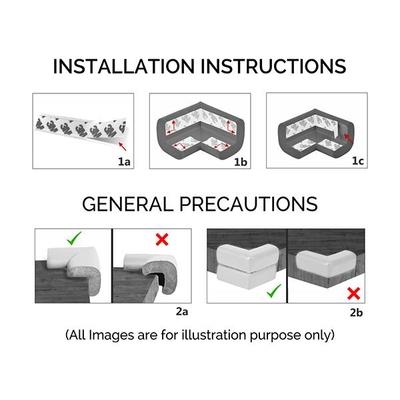 Baby Safety Inc Safe-O-Kid - High Qualityhigh Density U Shaped Nbr Corner Cushions - Black (Pack of 4) - Baby Safety