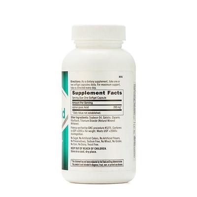 GNC Alpha Lipoic Acid 200 mg Softgel 60's - Amino Acids