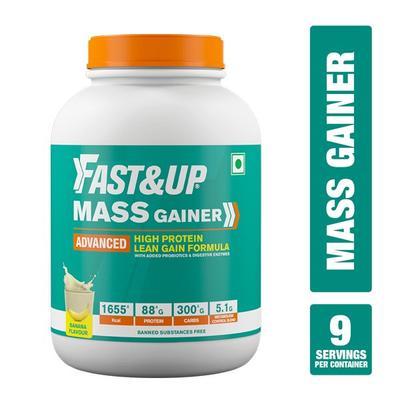 Fast&Up Mass Gainer Protein Powder - Banana Flavour 3000 gm - Whey Proteins