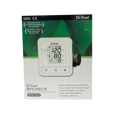 Dr Trust BP Check Digital Blood Pressure Monitor - White (110W) - Health Monitors And Equipment