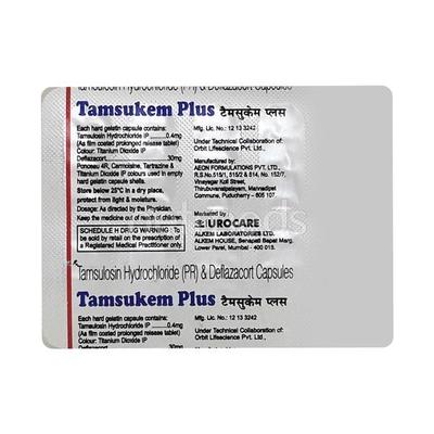 Tamsukem Plus 0.4/30mg Capsule 10'S - Bladder And Prostate Disorders-Dru