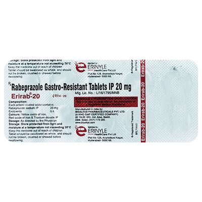 ERIRAB 20mg Tablet 10's - Ulcer/Reflux/Flatulence-Aaa