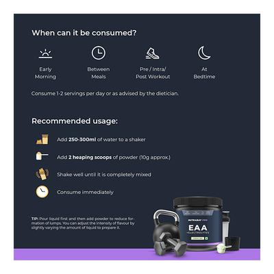 Nutrabay Pro EAA + Electrolytes - Lemon Lime 250 gm - Amino Acids