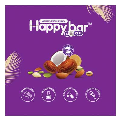 Happy Bar Instant Energy Bar - Coco & Dry Fruits (Pack of 10 x 30 gm) - Nutritional Bars