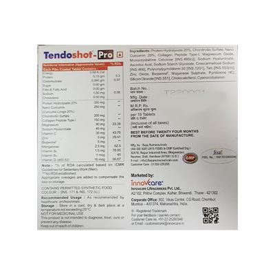 TENDOSHOT PRO Tablet 15's - Supplements-Vam