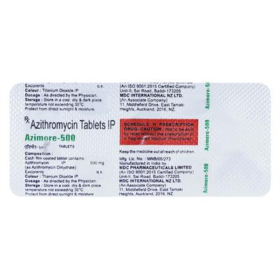 AZIMORE 500 Tablet 3's - Bacterial Infections-Mac