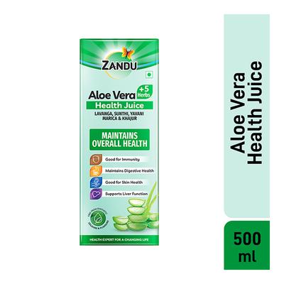 Zandu Aloe Vera + 5 Herbs Health Juice 500 ml - Ayurvedic Juices