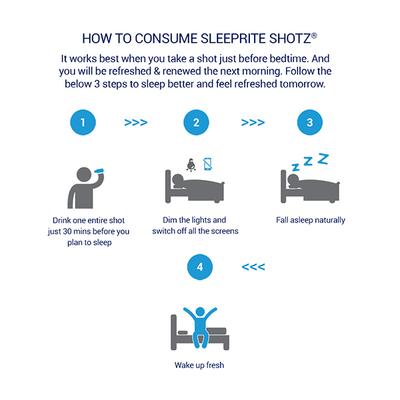 SleepRite Shotz - Litchi-Licious (Pack of 6 x 60 ml) - Mental Health