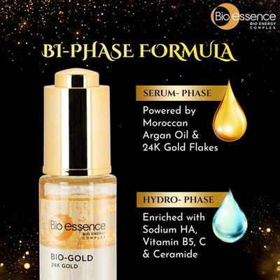 Bio-Essence Bio-Gold Golden Skin Elixir, Bi-Phase Serum 30 gm - Face Serum