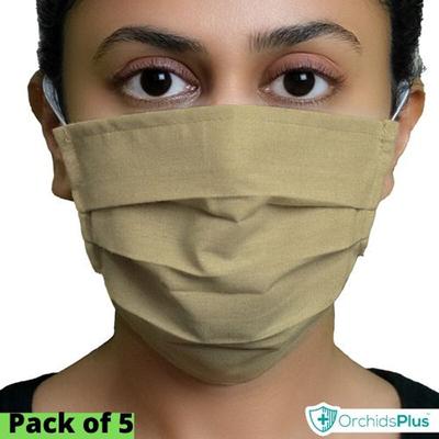 OrchidsPlus Pro Face Mask - Beige (Pack of 5) - Face Mask