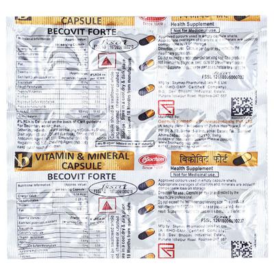 BECOVIT FORTE Capsule 15's - Supplements-Vam