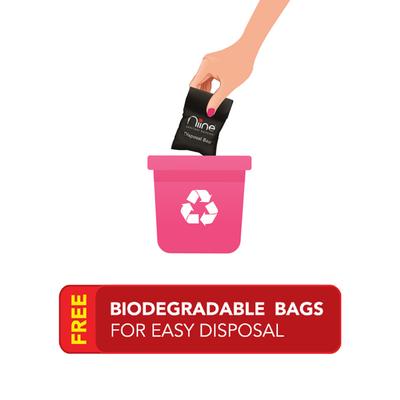 Niine Naturally Soft Sanitary Pads with Biodegradable Disposal Bags - Ultra Thin XL+ (Pack of 2 x 7's) - Sanitary Napkins