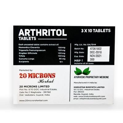 20 Microns Herbal Arthritol Tablet 30's - Speciality Medicines