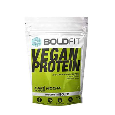 Boldfit Vegan Protein Powder - Cafe Mocha Flavour 500 gm - Protein Drink