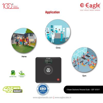 Eagle Digital Weighing Scale Battery Free (EEP-1010F) - Black - Health Monitors And Equipment