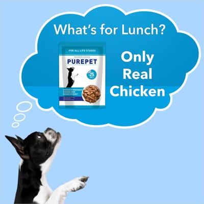 Purepet Wet Dog Food, Chicken and Vegetable Chunks in Gravy, 15 Pouches (15 x 70g) 1050 gm - Petfood