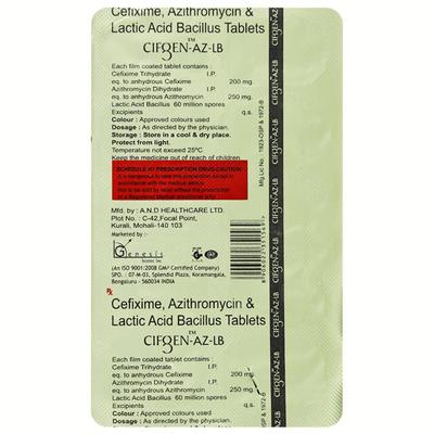 CIFGEN AZ LB Tablet 10's - Bacterial Infections-ABC