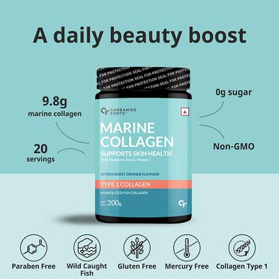 CF Marine Collagen Powder - Citrus Burst Orange Flavour 200 gm - Calcium And Minerals