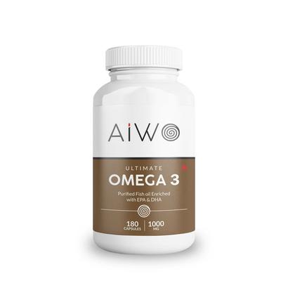 Aiwo Ultimate Omega 3 1000 mg Capsule 180's - Omega Fish Oil Fatty Acids