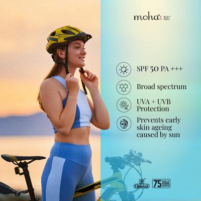 Moha Sunscreen Spray (SPF 50 PA+++) With Rice Bran Oil 170 gm - Face Sunscreen