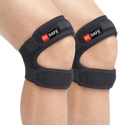 Be Safe Forever Knee Strap Band - Black (Pack of 2) - Knee/Leg Supports