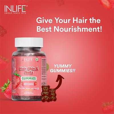 Inlife Hair, Skin & Nail Gummies - Strawberry 30's - Hair & Skin