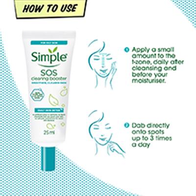 Simple Daily Skin Detox Sos Clearing Booster 25 ml - Face Wash & Cleansers