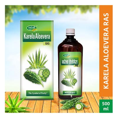 Swadeshi Ayurved Karela Aloevera Ras Juice 500 ml - Ayurvedic Juices