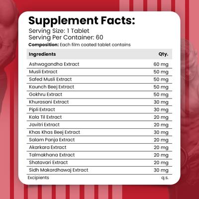 Nirvasa Maxx Josh Testo Booster Tablet (Pack of 6 x 60's) 1's - General Health