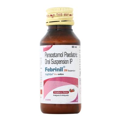 FEBRINIL Strawberry Flavour 250 Suspension 60ml - Fever-Ana