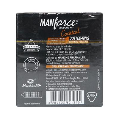 Manforce Cocktail Condoms - Chocolate & Hazelnut Flavoured 3's - Plain/Flavoured Condoms