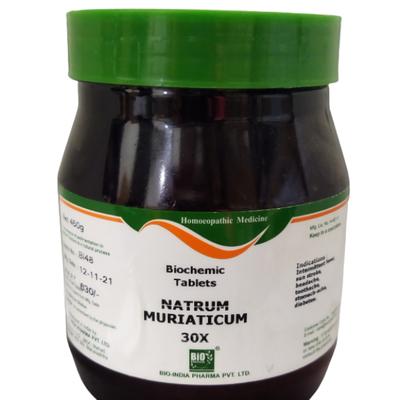 Bio-India's Biochemic Tablet - Natrum Muriaticum 30X 450 gm - Bio-Chemic