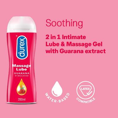 Durex Massage Lube - Guarana Stimulating 200 ml - Intimate Cream/Gel