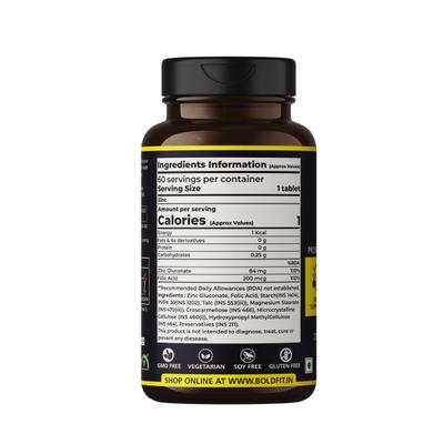 Boldfit Zinc Tablet 60's - Calcium And Minerals