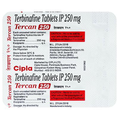 TERCAN 250 Tablet 7's - Fungal Infections-Anf