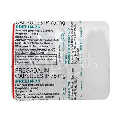 Prelin 75mg Capsule 10'S - Neuropathic Pain-Dru