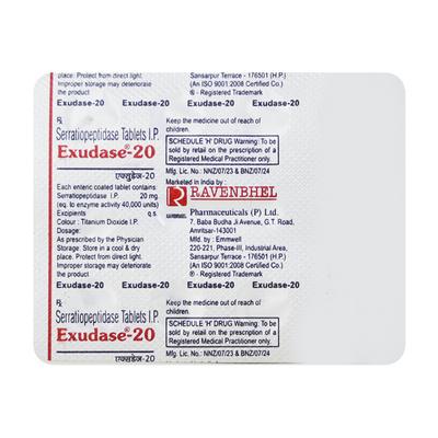 EXUDASE 20mg Tablet 10's - Pain relief-Ant