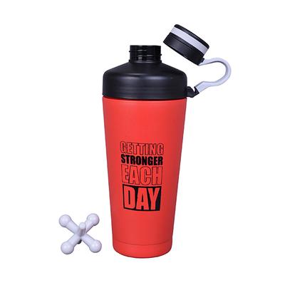 GHC Steel Shaker Bottle with Twist On Cap - Red 1000 ml - Workout Essentials
