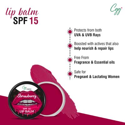 CGG Cosmetics Lip Balm SPF 15 - Strawberry 10 gm - Lip Balms