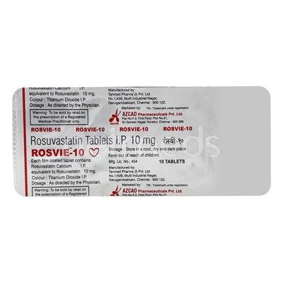 Rosvie 10mg Tablet 10'S - High Cholesterol-Dys