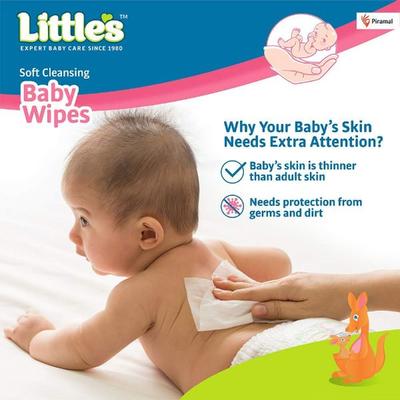 Littles Soft Cleansing Baby Wipes 80's - Diapers & Wipes