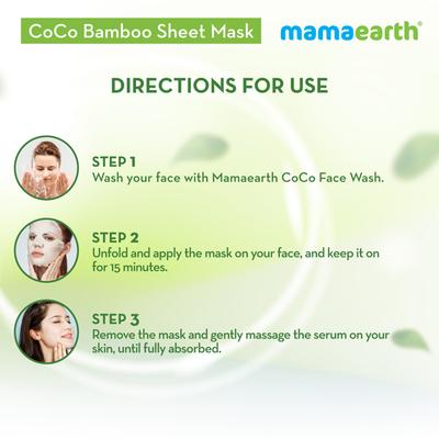 Mamaearth Bamboo Sheet Mask - CoCo 1's - Masks & Peels